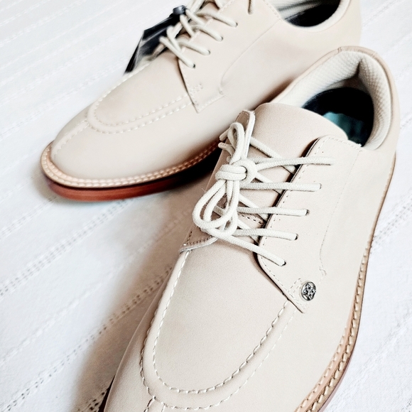 G/FORE Mens Split Toe Gallivanter Luxe Leather Golf Shoes Stone Limited 8.5 NIB